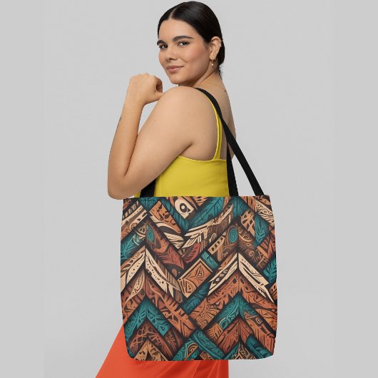 幾何鮮やかを重ねている複雑な模様 トートバッグ