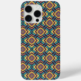 幾何鮮やかアステカ花柄 iPhone 15 PRO MAXケース