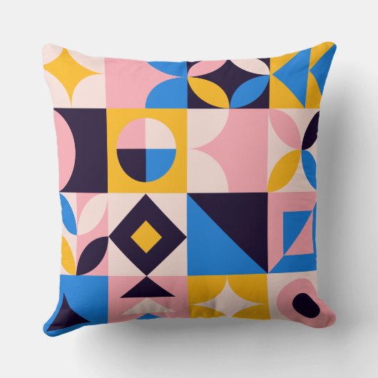 幾何鮮やかアーポップ・アートのト装飾用クッション クッション (裏面)