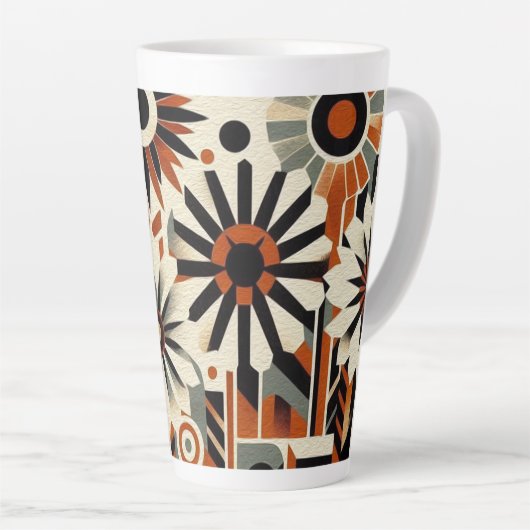 幾何鮮やかガーデンラテマグ カフェラテマグ (右アングル)