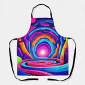 幾何鮮やかネオンアートトンネルデザイン エプロン (正面)