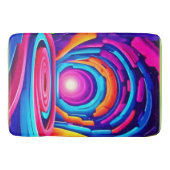 幾何鮮やかネオンアートトンネルデザイン バスマット (正面)