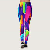 幾何鮮やかネオンアートトンネルデザイン レギンス (裏面)