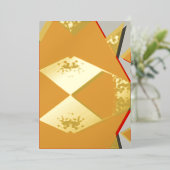 幾何鮮やかバースト 箔招待状 (立ち正面)