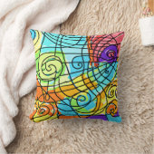 幾何鮮やかパターン クッション (ブランケット)