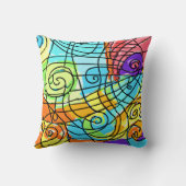 幾何鮮やかパターン クッション (裏面)