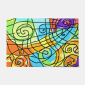 幾何鮮やかパターン ドアマット (正面)