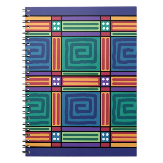 幾何鮮やかパターン ノートブック (正面)