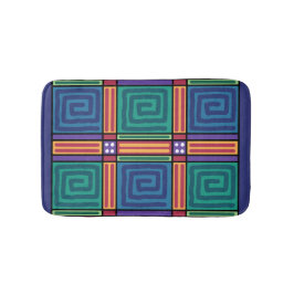 幾何鮮やかパターン バスマット