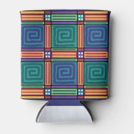 幾何鮮やかパターン 缶クーラー