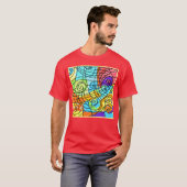 幾何鮮やかパターン Tシャツ (正面フル)