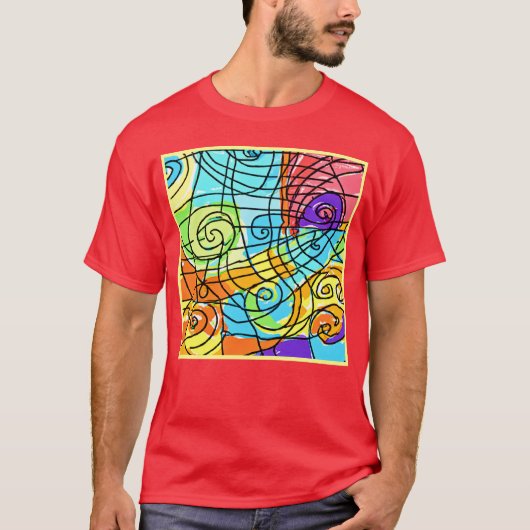 幾何鮮やかパターン Tシャツ (正面)