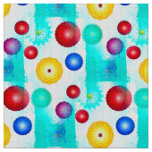 幾何鮮やかフローラ抽象芸術織物 ファブリック (クローズアップ)