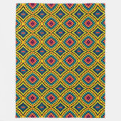 幾何鮮やかモザイク模様 フリースブランケット (正面)