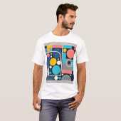 幾何鮮やかリズム:Arの完璧なブレンド Tシャツ (正面フル)