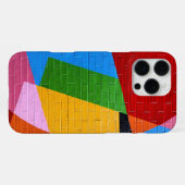 幾何鮮やかレンガ壁の電話ケース iPhoneケース (裏面横)