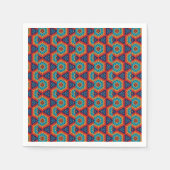 幾何鮮やか万華鏡のように千変万化するパターン スタンダードカクテルナプキン (正面)