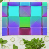 幾何鮮やか光波 キッチンタオル (折り畳み)