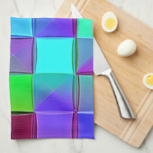 幾何鮮やか光波 キッチンタオル (四つ折り)