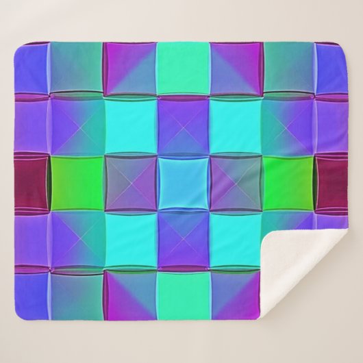 幾何鮮やか光波 シェルパブランケット (正面(横))