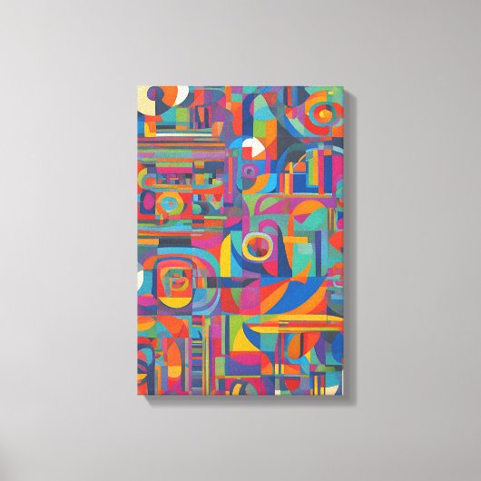 幾何鮮やか抽象芸術アモダンート キャンバスプリント (正面)