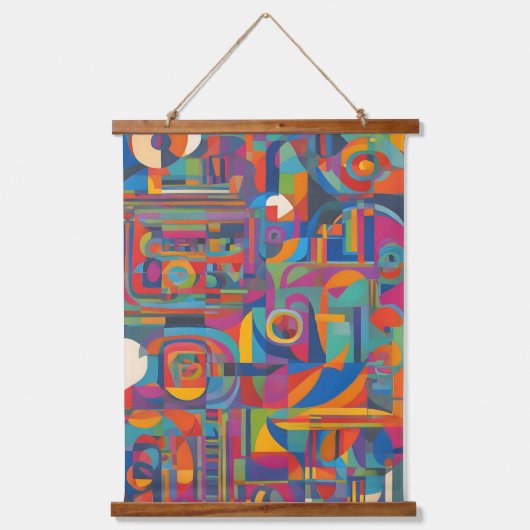 幾何鮮やか抽象芸術アモダンート 吊り下げ型タペストリー (正面)
