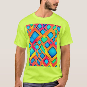 幾何鮮やか抽象芸術アート Tシャツ