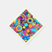 幾何鮮やか抽象芸術パターン スタンダードカクテルナプキン (角)