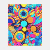 幾何鮮やか抽象芸術パターン フリースブランケット (正面)