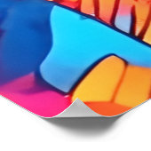 幾何鮮やか抽象芸術パターン ポスター (角)