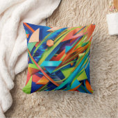 幾何鮮やか抽象芸術枕 | はっきりしたカラフル クッション (ブランケット)