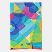 幾何鮮やか抽象芸術 キッチンタオル (縦)
