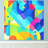 幾何鮮やか抽象芸術 キャンバスプリント (インサイチュ (ウッドフロア))