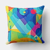 幾何鮮やか抽象芸術 クッション (裏面)
