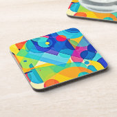 幾何鮮やか抽象芸術 コースター (左側)