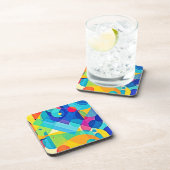 幾何鮮やか抽象芸術 コースター (右側)