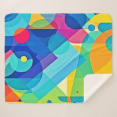 幾何鮮やか抽象芸術 シェルパブランケット (正面(横))