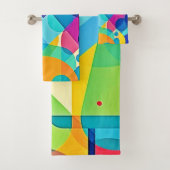 幾何鮮やか抽象芸術 バスタオルセット (インサイチュ)