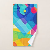 幾何鮮やか抽象芸術 バスタオルセット (ハンドタオル)
