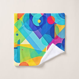幾何鮮やか抽象芸術 バスタオルセット