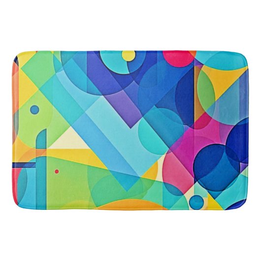幾何鮮やか抽象芸術 バスマット (正面)