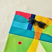 幾何鮮やか抽象芸術 ビーチタオル (インサイチュ)