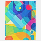 幾何鮮やか抽象芸術 フリースブランケット (正面)