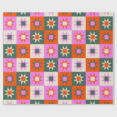 幾何鮮やか星パターン ラッピングペーパー (フラット)