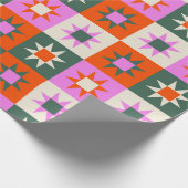 幾何鮮やか星パターン ラッピングペーパー (角)