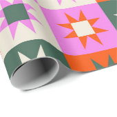 幾何鮮やか星パターン ラッピングペーパー (ロールコーナー)