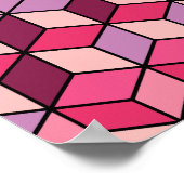 幾何鮮やか立方体パターン ポスター (角)