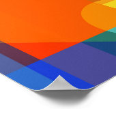 幾何鮮やか色ブロックモダン抽象芸術 ポスター (角)