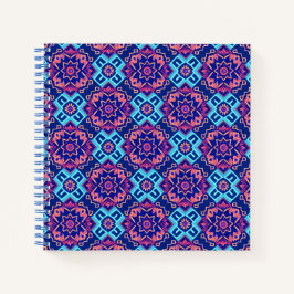 幾何鮮やか花柄 ノートブック