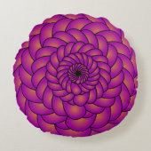 幾何鮮やか花16 x 16円形 ラウンドクッション (正面)